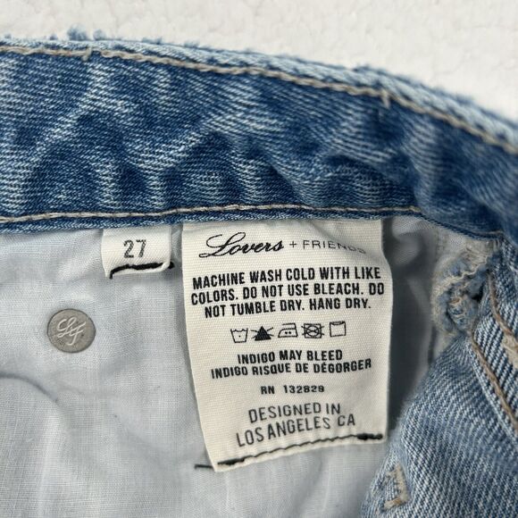 Lovers+friends Denim Skirt Women Size 27 Distressed Wash Jean Mini Fray Hem - Picture 8 of 10